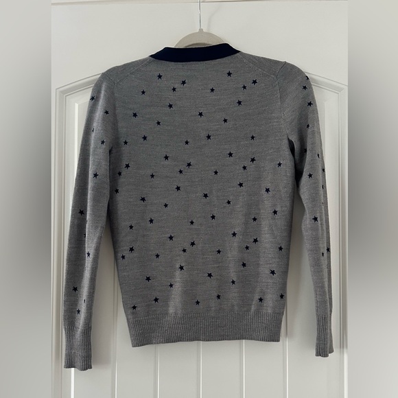 J.Crew Harlow Gray & Navy Star Print Wool Blend Lightweight
Cardigan Size XS - Picture 4 of 7